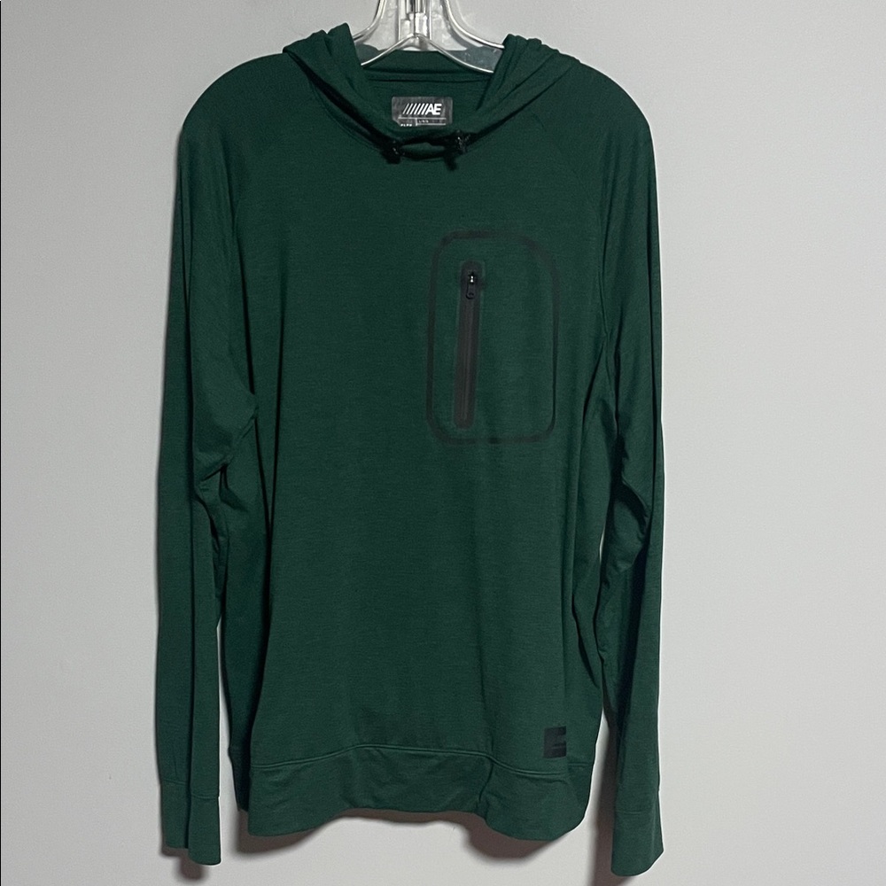 American Eagle Flex Green Long Sleeve Light Weight Hoodie Size Large